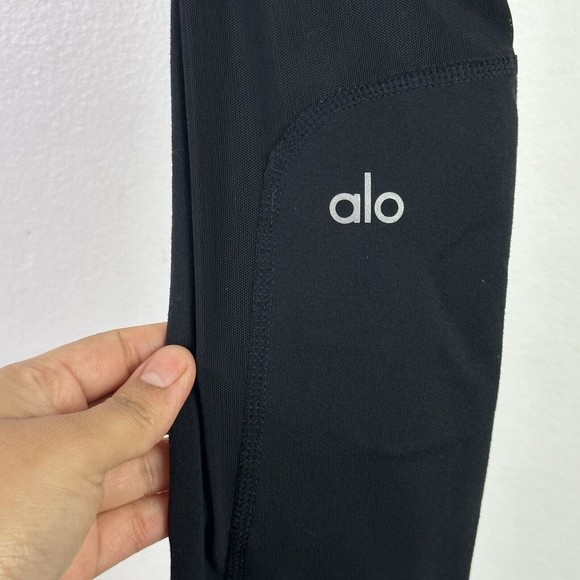 ALO YOGA MId Rise  Black Coast Legging Mesh Stirrups Size S - Picture 9 of 11